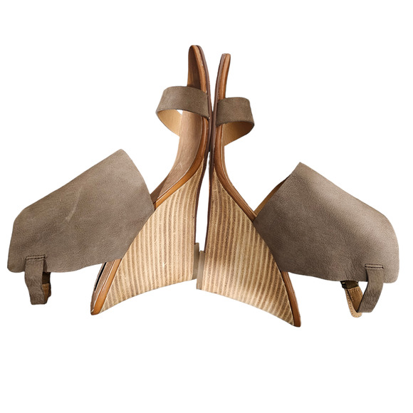 Halogen Clarette Brown Wedge Suede Slingback Sandal, Sz 10M - NWOT - Picture 5 of 9